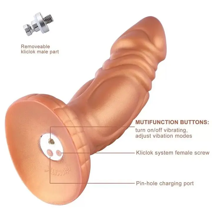 Силіконовий дилдо з вібрацією Hismith Slightly Curved Vibrating Silicone Dildo Monster Series - Master