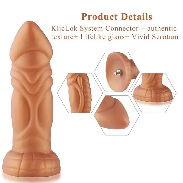 Силіконовий дилдо з вібрацією Hismith Slightly Curved Vibrating Silicone Dildo Monster Series - Master