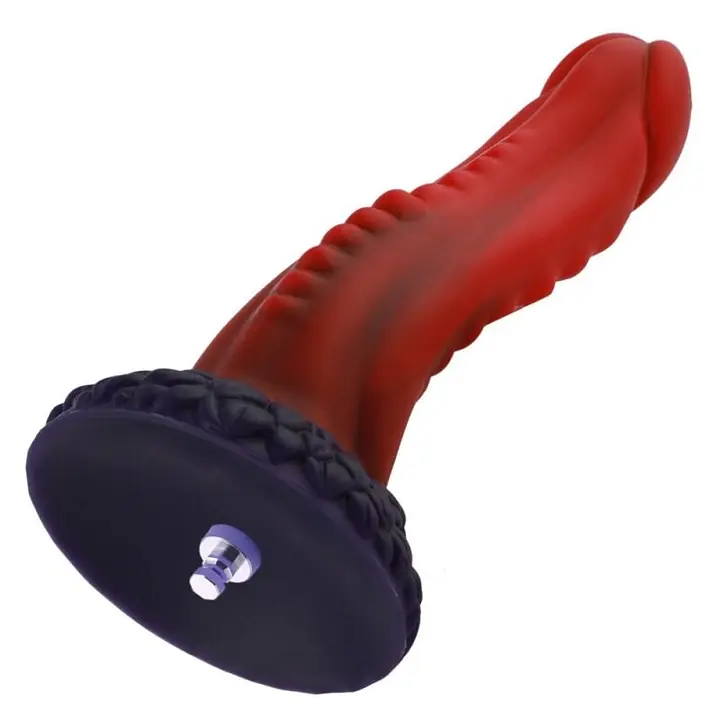 Силіконовий дилдо Hismith 8.35" Curved Silicone Dildo Red Monster Series - Master