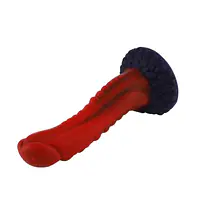 Силіконовий дилдо Hismith 8.35" Curved Silicone Dildo Red Monster Series - Master