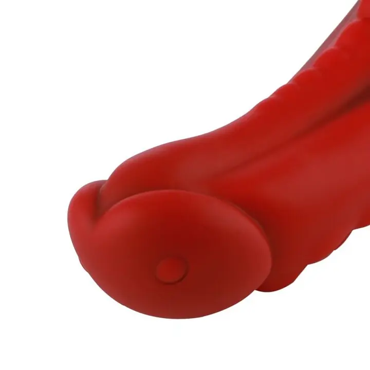 Силіконовий дилдо Hismith 8.35" Curved Silicone Dildo Red Monster Series - Master
