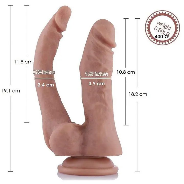 Подвійний фалоімітатор Hismith 9.8" Double Penetrator Silicone Dildo - Master