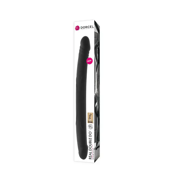 Фалоімітатор двосторонній Dorcel Real Double Do Black, діаметр 4 см, довжина 42 см - Master