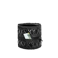Жіночий гаманець-браслет Noir Handmade F326, black, під шкіру, рельєфний візерунок, кишеня на блискавці - Master