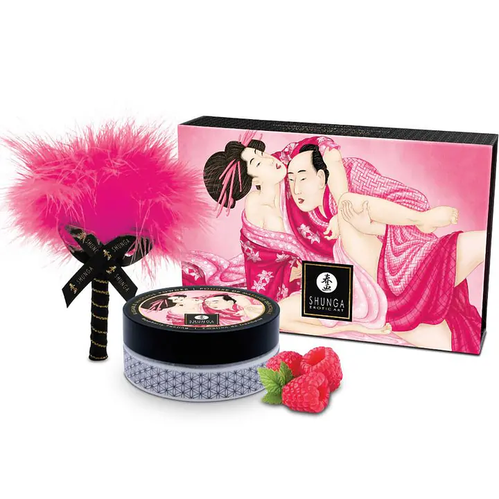 Смачна пудра для оральних пестощів Shunga Body Powder Raspberry feeling, 75 г, аромат малини - Master