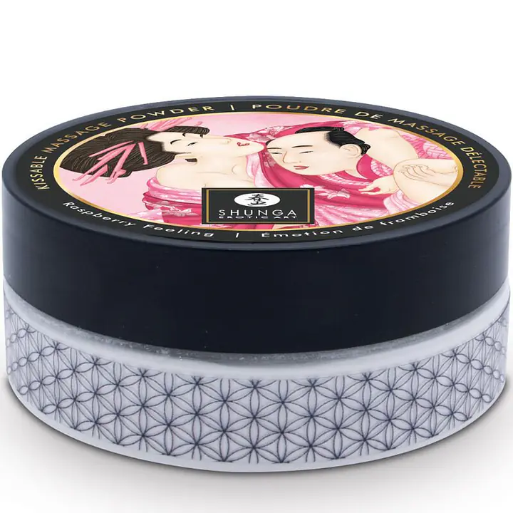 Смачна пудра для оральних пестощів Shunga Body Powder Raspberry feeling, 75 г, аромат малини - Master