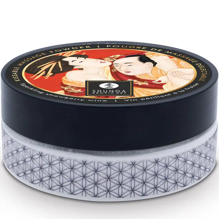Смачна пудра для оральних пестощів Shunga Body Powder Sparkling Strawberry Wine, 75 г, аромат полуниці - Master