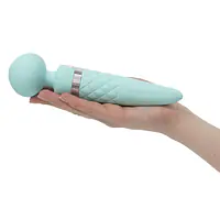 Вібромасажер 2в1 PILLOW TALK - Sultry Teal, класичний масажер і вібратор з ротацією, підігрів - Master
