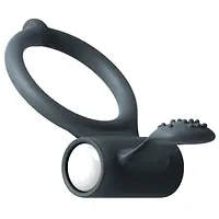 Ерекційне кільце Dorcel Power Clit Black V2 з вібрацією та язичком з щіточкою - Master