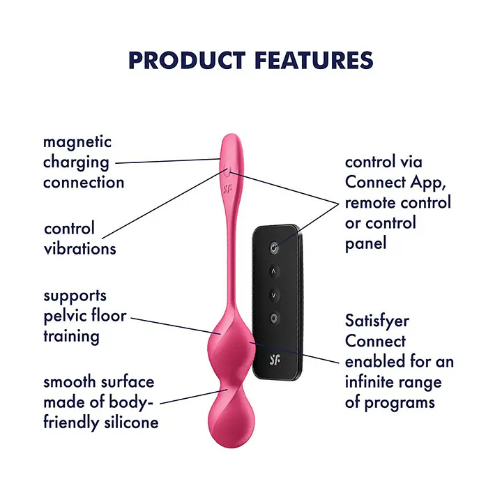 Вагінальні смарт-кульки з вібрацією Satisfyer Love Birds 2 Connect App Red, 86 г, пульт ДК - Master