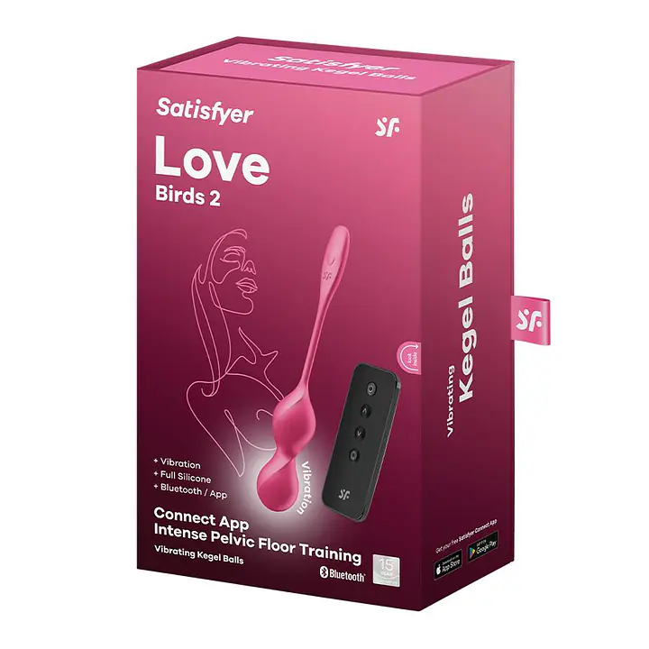 Вагінальні смарт-кульки з вібрацією Satisfyer Love Birds 2 Connect App Red, 86 г, пульт ДК - Master