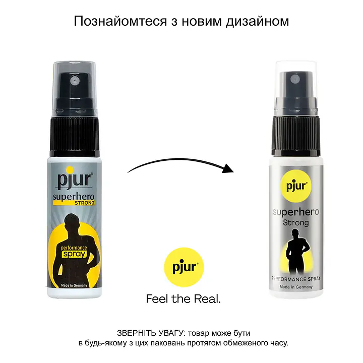 Пролонгувальний спрей pjur Superhero Strong Spray 20 ml, з екстрактом імбиру, всотується в шкіру - Master