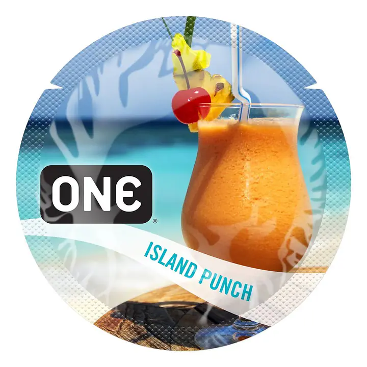 Ароматизований презерватив ONE FlavorWaves Island Punch, 1 шт, запах тропічного коктейлю - Master