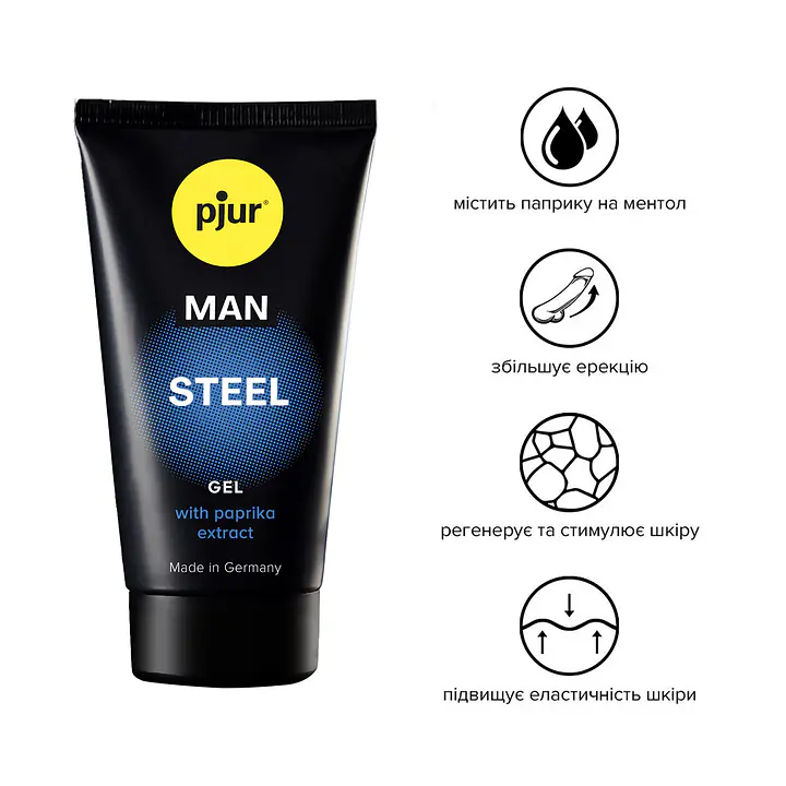 Гель для пеніса стимулювальний pjur MAN Steel Gel 50 ml з екстрактом паприки та ментолом - Master