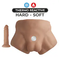 Півторс з фалоімітатором на присосці SilexD Apollo S Male Torso Caramel - Master