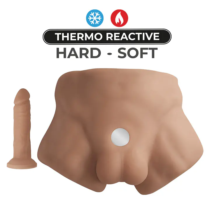 Півторс з фалоімітатором на присосці SilexD Apollo S Male Torso Caramel - Master