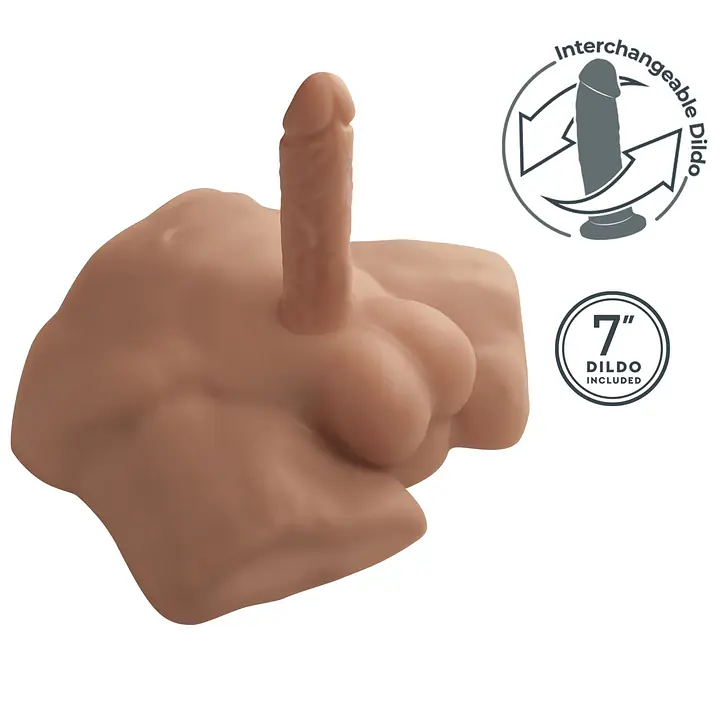 Півторс з фалоімітатором на присосці SilexD Apollo S Male Torso Caramel - Master