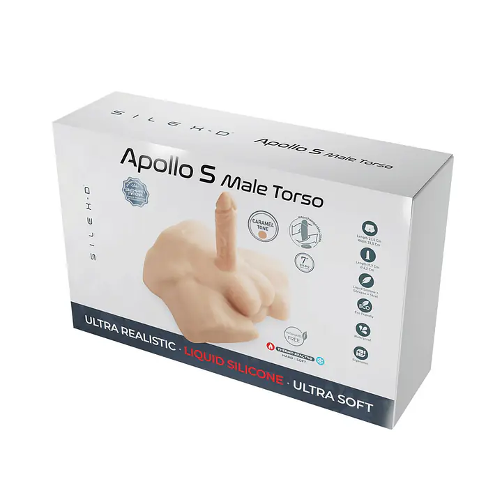 Півторс з фалоімітатором на присосці SilexD Apollo S Male Torso Caramel - Master