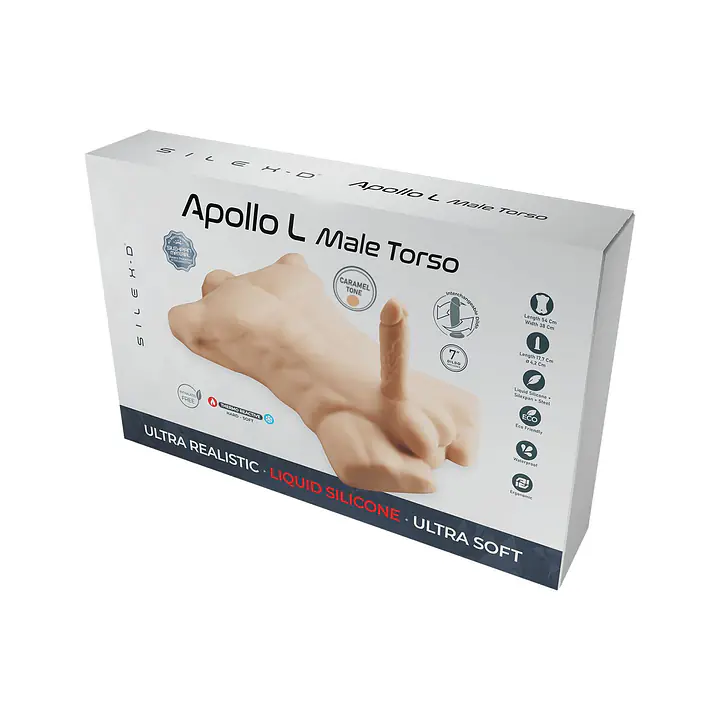 Торс з фалоімітатором на присосці SilexD Apollo L Male Torso Caramel - Master