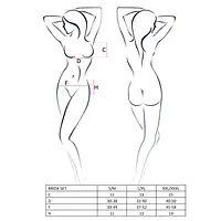 Комплект білизни Passion Exclusive BRIDA SET OpenBra S/M, black, трусики-танга, пояс, відкритий ліф - Master