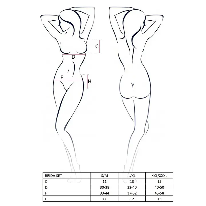 Комплект білизни Passion Exclusive BRIDA SET OpenBra S/M, black, трусики-танга, пояс, відкритий ліф - Master