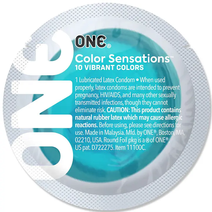 Презерватив ONE Color Sensations - Catch the perfect ONE (Aqua) 1 шт - Master