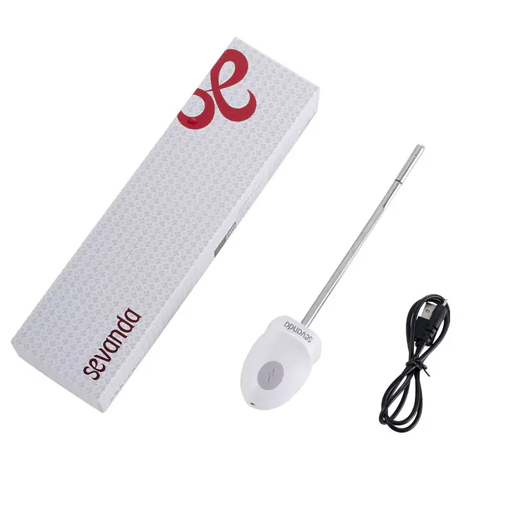 Уретральний зонд LOCKINK SEVANDA Vibrating&E-stim Metal Urethral Sounding - White - Master