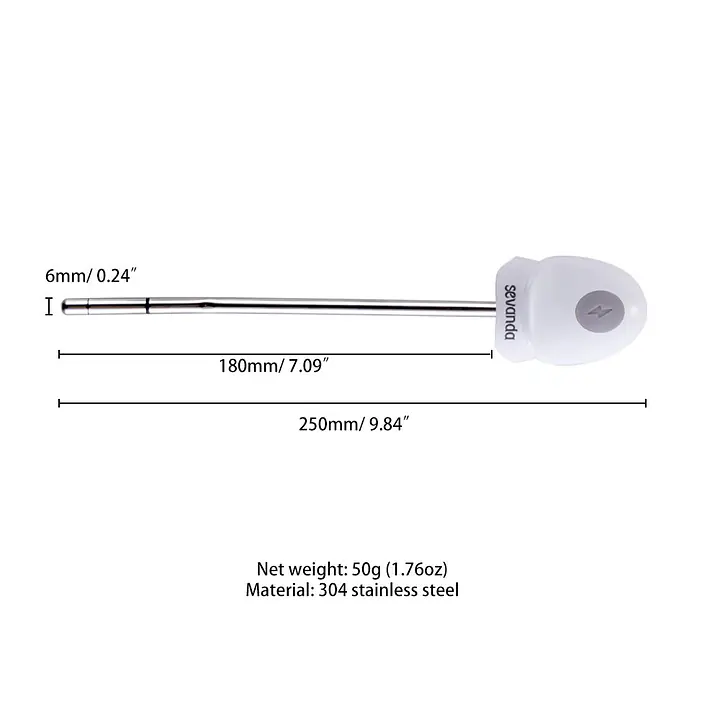 Уретральний зонд LOCKINK SEVANDA Vibrating&E-stim Metal Urethral Sounding - White - Master