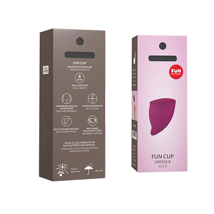 Менструальна чаша Fun Factory FUN CUP SIZE B, бордова, багаторазова, діаметр 4,3 см, об’єм 30 мл - Master