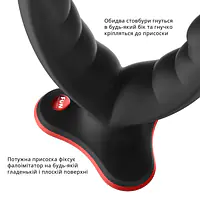 Подвійний фалоімітатор Fun Factory RYDE black, гнучкі стовбури, присоска - Master