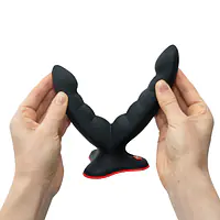 Подвійний фалоімітатор Fun Factory RYDE black, гнучкі стовбури, присоска - Master