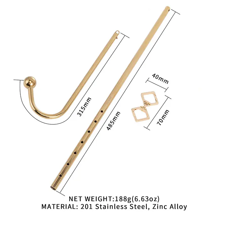 Анальний гак LOCKINK Golden Adjustable Anal Hook Set - Master
