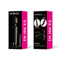 Мінівібромасажер Dorcel Wand Wanderful Black потужний, водонепроникний, 18 режимів роботи - Master
