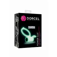 Ерекційне кільце Dorcel Power Clit White PHOSPHO з вібрацією, біле, світиться в темряві - Master