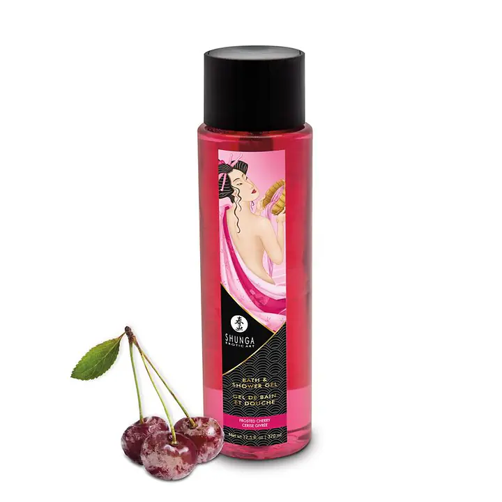 Гель для ванни та душу Shunga Frosted Cherry, 370 мл, з рослинними оліями та вітаміном Е - Master