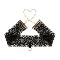 Мереживні наручники та комір Rosy Gold - Lace Cuffs and Collar - Black - Master