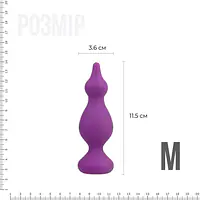 Анальна пробка Adrien Lastic Amuse Medium Purple (M) з двома переходами, макс. діаметр 3,6 см - Master