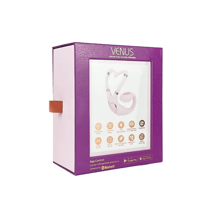 Смарт-вібратор для пар Adrien Lastic Venus + APP, подвійний, можна носити під одягом, 10 режимів - Master