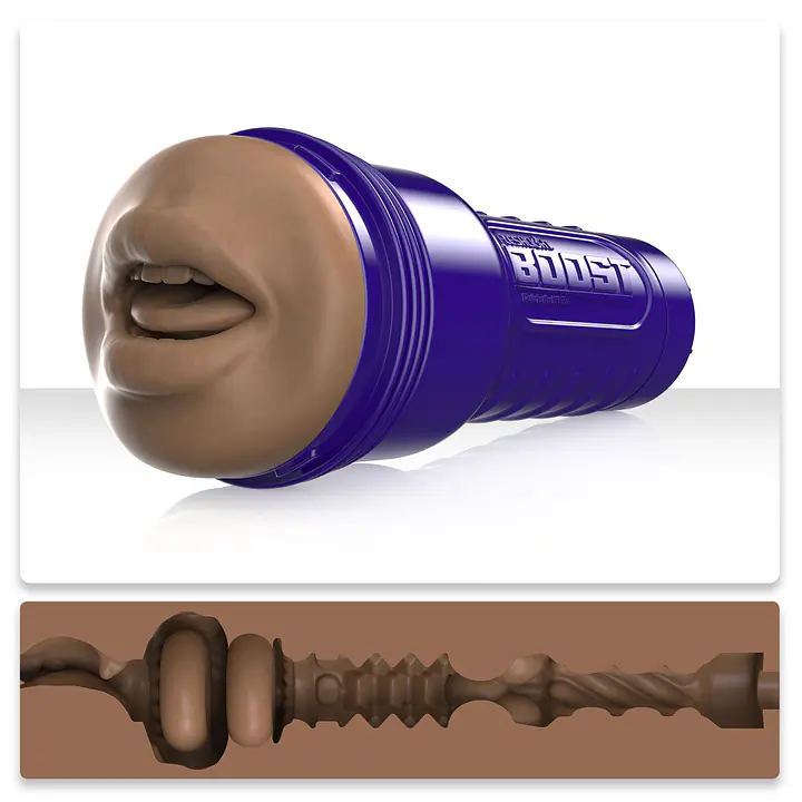 Мастурбатор-ротик Fleshlight Boost Blow Medium Dark Flesh, плаваючі кільця Turbo Tech - Master