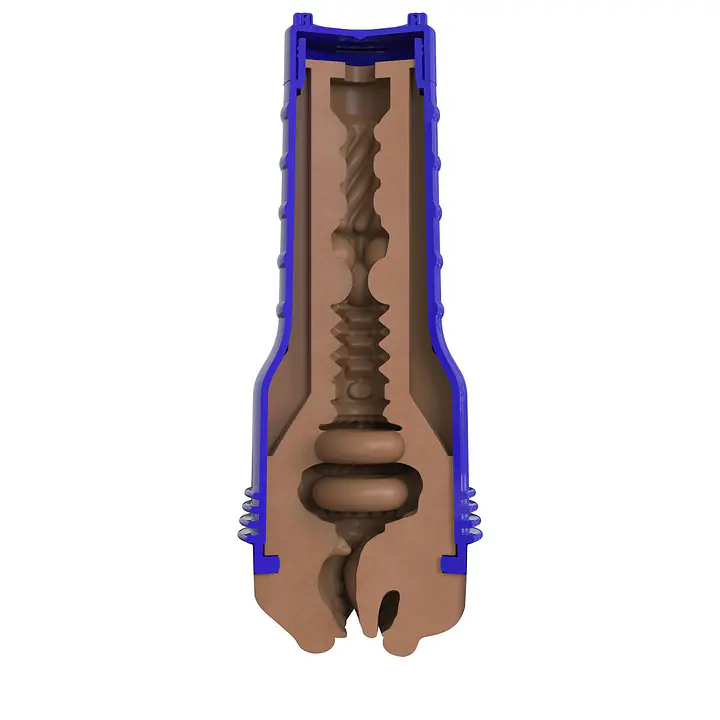 Мастурбатор-ротик Fleshlight Boost Blow Medium Dark Flesh, плаваючі кільця Turbo Tech - Master