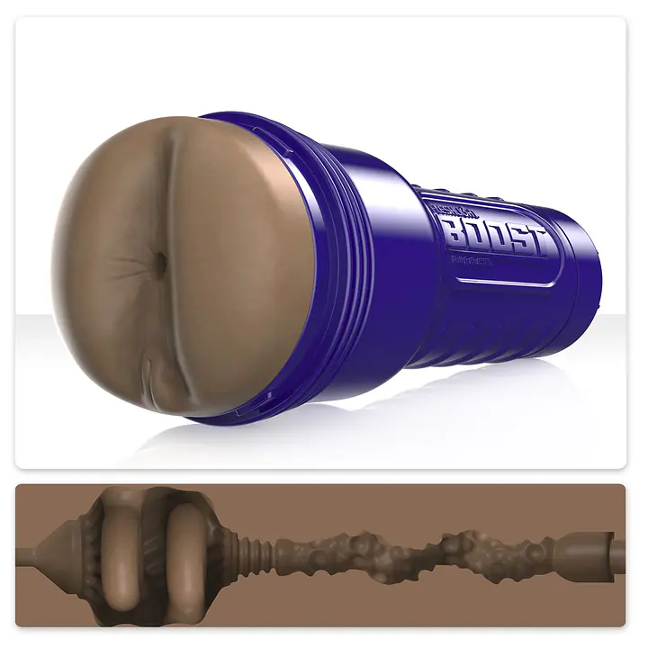 Мастурбатор-попка Fleshlight Boost Blast Female Medium Dark Flesh, плаваючі кільця Turbo Tech - Master