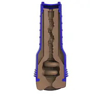 Мастурбатор-попка Fleshlight Boost Blast Female Medium Dark Flesh, плаваючі кільця Turbo Tech - Master