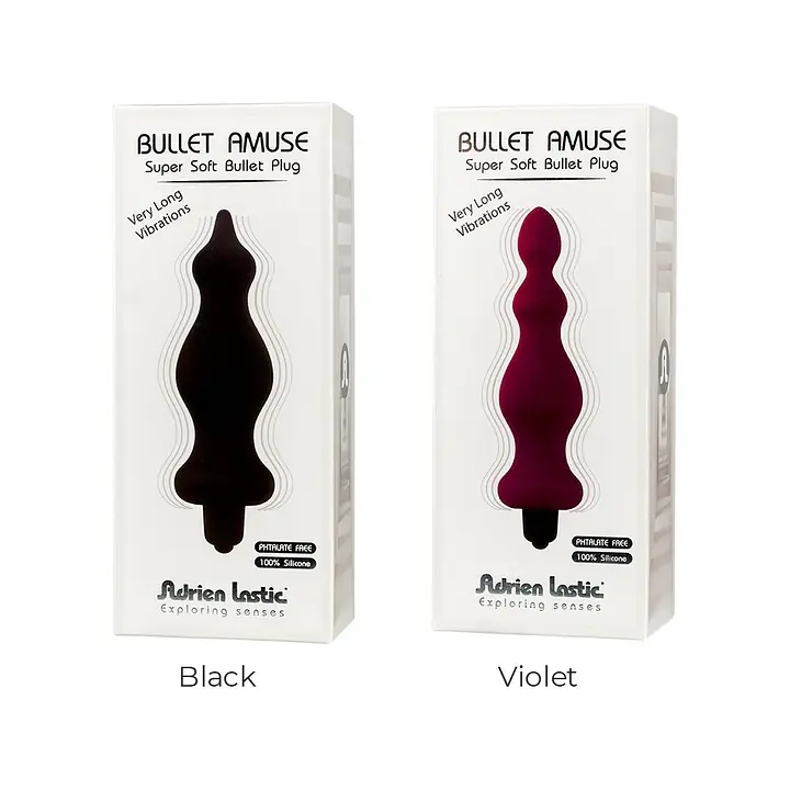 Анальна пробка з вібрацією Adrien Lastic Bullet Amuse Black, макс. діаметр 3,9 см - Master