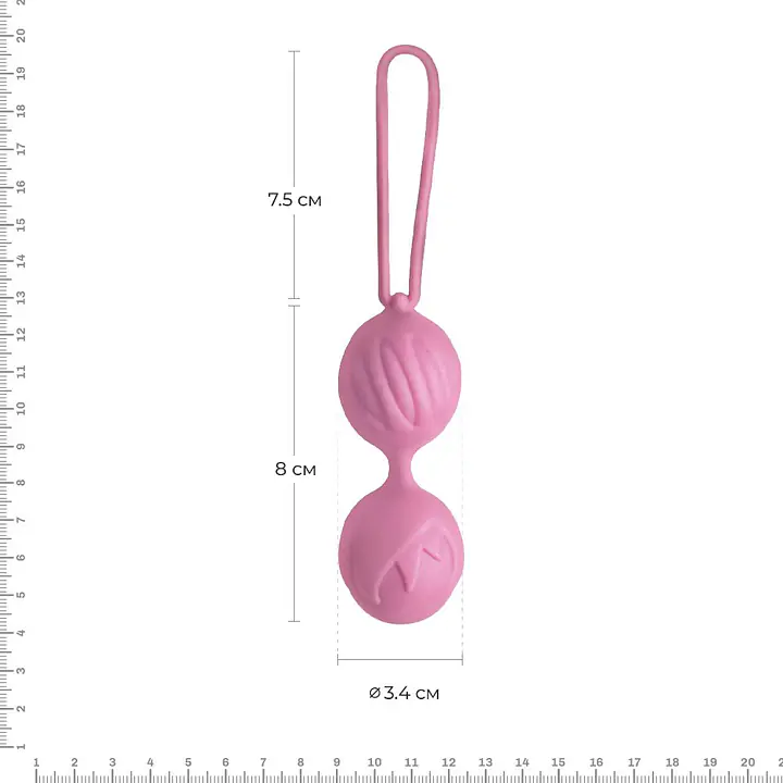Вагінальні кульки Adrien Lastic Geisha Lastic Balls Mini Pink (S), діаметр 3,4 см, маса 85 г - Master