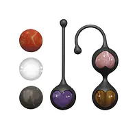 Вагінальні кульки Adrien Lastic Harmony Stones, напівдорогоцінне каміння, діаметр 3 см, 2 тримачі - Master