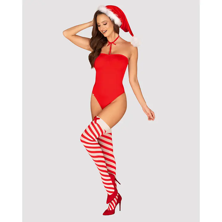 Боді Obsessive Kissmas teddy red L/XL (м'ята упаковка!!!) - Master