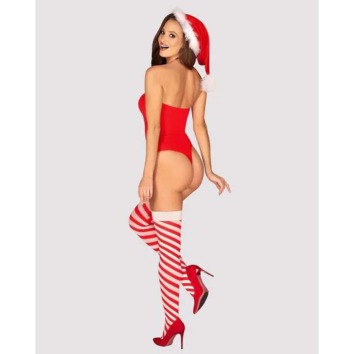 Боді Obsessive Kissmas teddy red L/XL (м'ята упаковка!!!) - Master