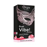 Рідкий вібратор Orgie Dual Vibe! Strawberry Gin&Tonic Kissable Liquid Vibrator, 15мл - Master