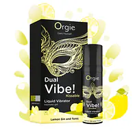 Рідкий вібратор Orgie Dual Vibe! Lemon Gin And Tonic Kissable Liquid Vibrator, 15 мл - Master