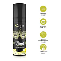 Рідкий вібратор Orgie Dual Vibe! Lemon Gin And Tonic Kissable Liquid Vibrator, 15 мл - Master